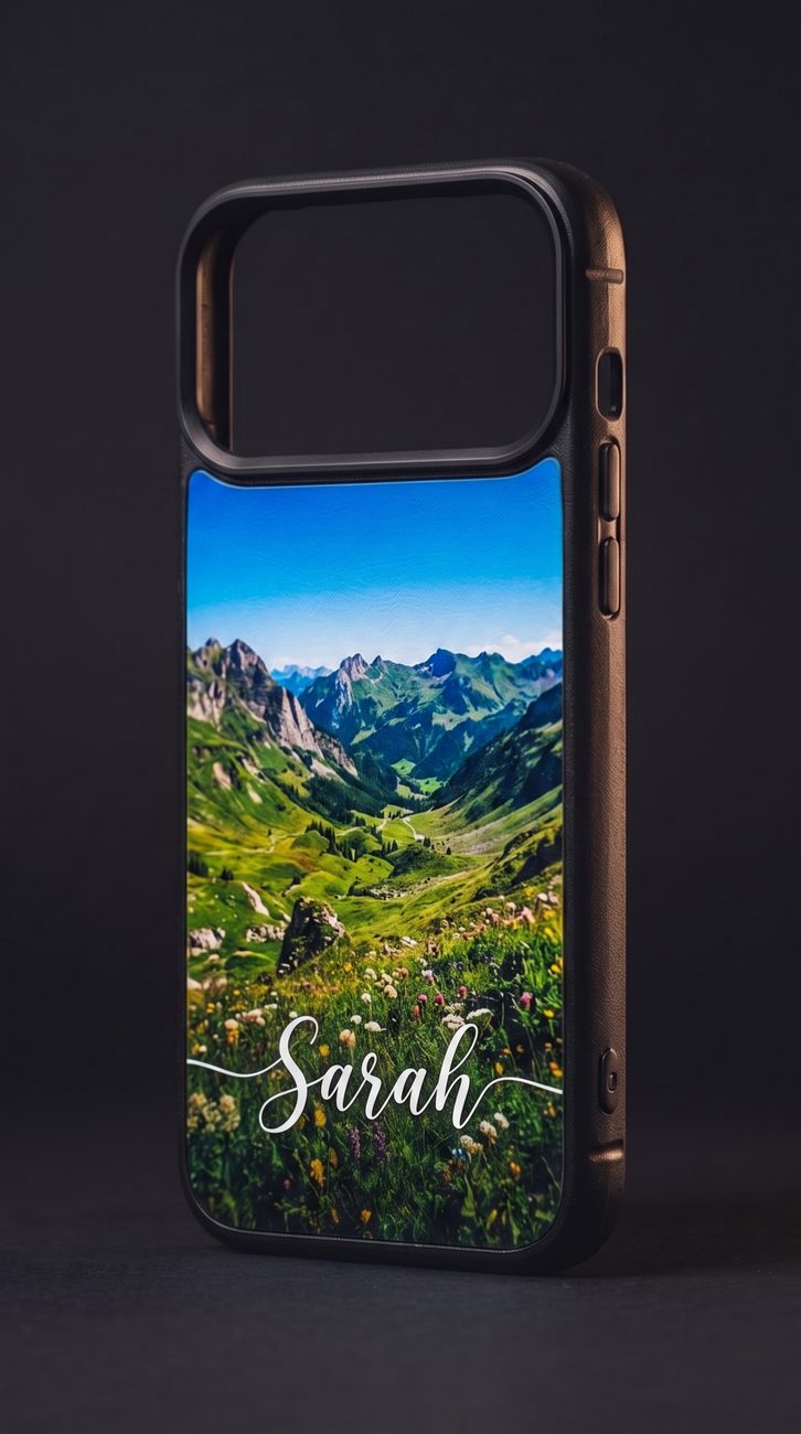 A Kase Artist case with a photograph and a name printed across it in white script